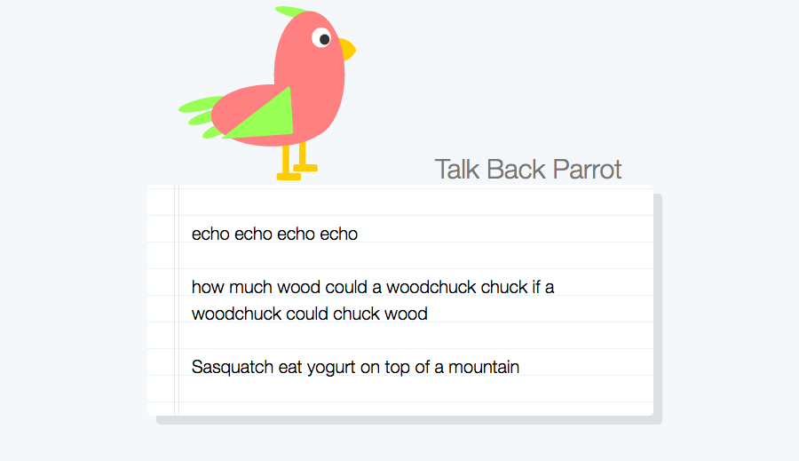 Talk Back Parrot